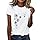 Tee Shirt Femme 2025 Été T-Shirt à Manches Courtes Col Rond Imprimé Tournesol Grande Taille T Shirts Ample Graphic Hauts Décontractés (White, M)