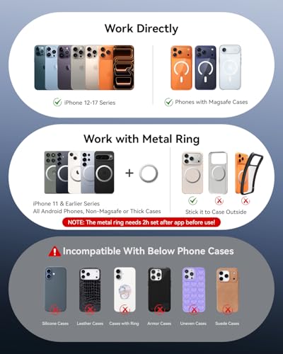 Image of Pro Vacuum Magnetic Car Phone Holder for Magsafe 98LBS Strong Suction Cup Phone Mount for Car Dashboard Windshield Screen 360 Adjustable & Foldable Cell Phone Car Mount for iPhone & Android