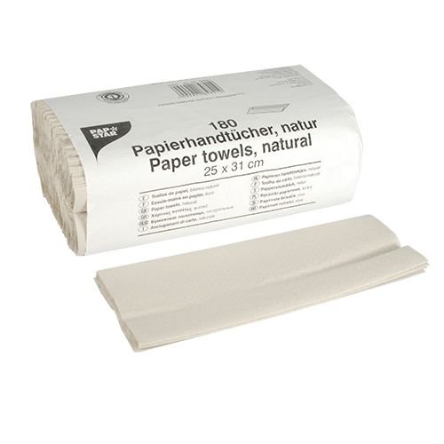 Toalla de papel 31 cm x 25 cm natural, pliegue C, 1 capa 20 paquetes