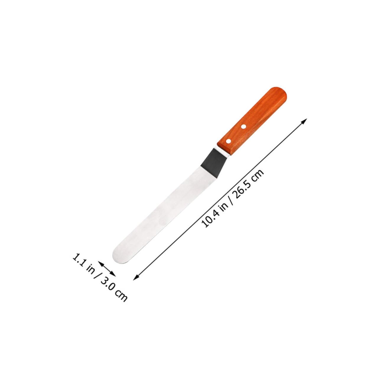 SHOWERORO 2pcs Stainless Steel Cake Frosting Spatula with Comfortable Wood Handle for Easy Cake Decorating and Baking