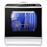 Karlxtom Table Top Dishwasher 6 Programs Mini Dishwasher with Touch Control, Auto-drying, Baby Care & Fruit Wash, Perfect for Small Families, Couples