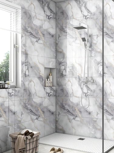 Image of WALLVEAR PE Foam Marble Wall Panel Sheet 60 x 60cm x 3mm | 4 Sq.Ft | 3mm Thickness | Waterproof & Scratch Resistant | Easy Peel & Stick Installation | Living Room, Bedroom, Office & Hotel Decor