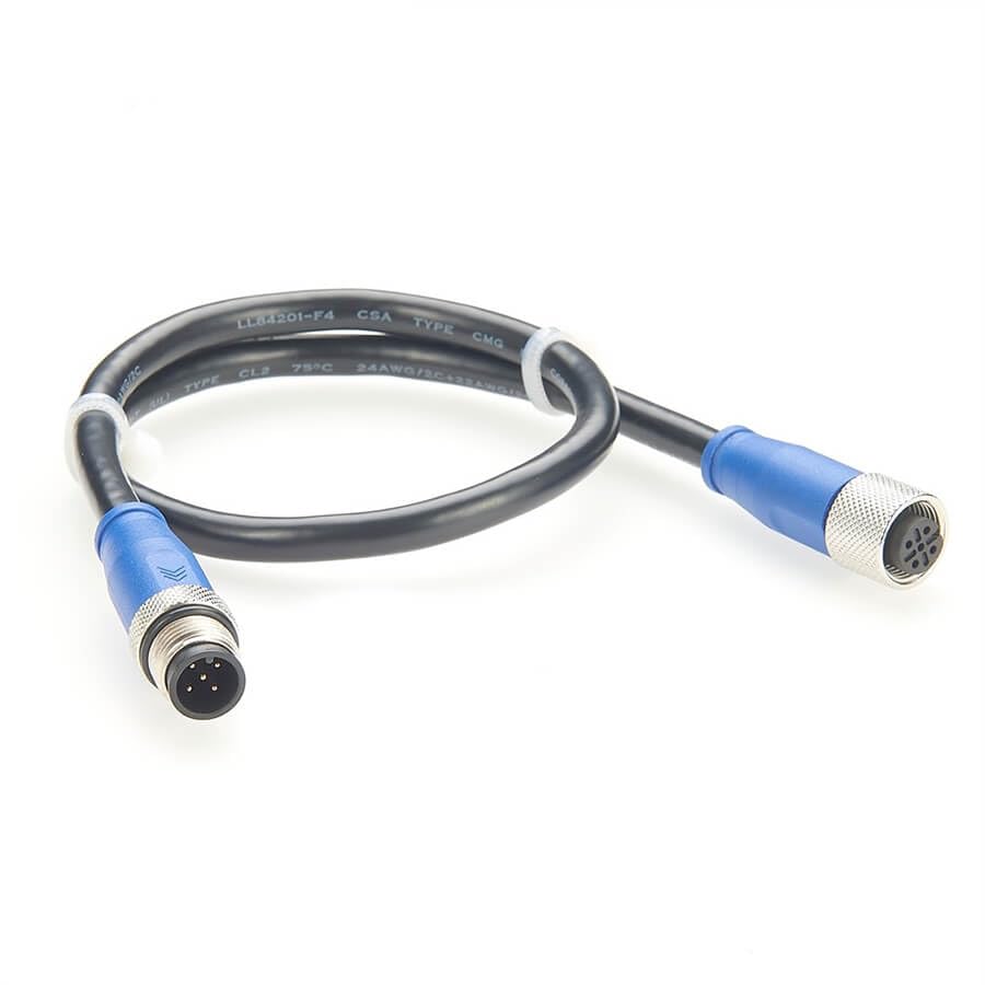 Marine NMEA 2000 Cable M12 Male 5 Pin to Female 5 Pin Cable Lenght 1 Meter for Marine Electronics Network