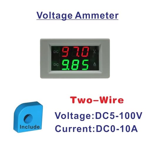 Capteur CC 0-10 A et mini-voltmètre-ampèremètre numérique 5-100 V à LED - 3