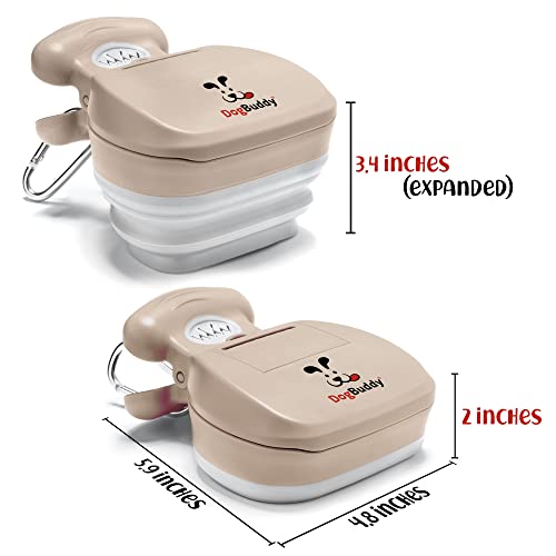 Image of DogBuddy Pooper Scooper, Portable Dog Pooper Scooper, Poop Scooper for Small and Large Dogs, Pooper Scooper with Bag Attachment, Leash Clip and Dog Waste Bags Included (Medium, Taupe)