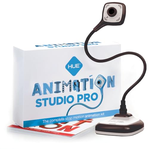 HUE Animation Studio Pro Stop Motion Kit (Full HD 1080p, Camera flessibile, Software, Libro) per Windows/macOS (Nero)