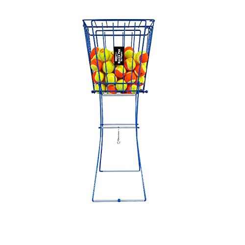 Oncourt Offcourt MasterPro 72-Ball Hopper - Tennis Ball Basket and Pick-Up | Holds 72 Balls | Easy Ball Pick-Up | No Tool Assembly | Adjustable Height | All Types of Tennis Balls | Easy-Grip Knobs