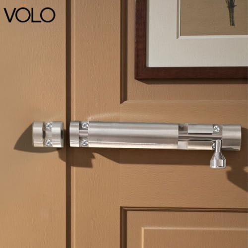 Image of VOLO 24 Pieces | 6 Inch Tower Bolt Stainless Steel Rod | Heavy Duty Door Latch Lock, Rust Resistant Safety Kundi Chitkini for Main Door Home Office (150mm /6 Inch, Silver)