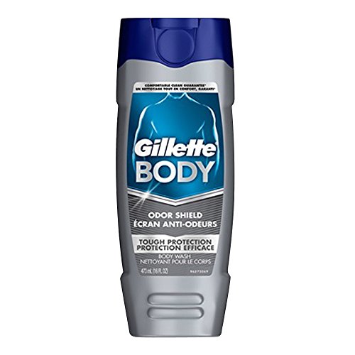 Gillette Bodywash Odor Shield 16 Hour, 16OZ (Pack of 6)