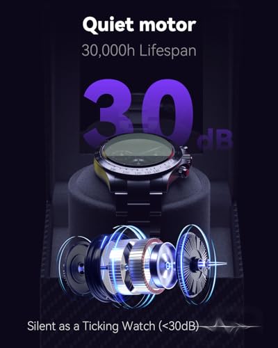 Image of Automatic Watch Winder with Japanese Motor - Silent Adjustable Rotation, Premium PU Leather Exterior and Soft Flexible Watch Pillows, Gift for Him, Christmas Gift 2025