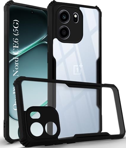 Image of Jkobi Hybrid Back Cover Case for Oneplus Nord CE 6 (Shockproof with Polycarbonate Clear Panel | Professional Black)