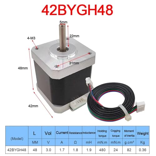 Moteur pas à pas biphasé 48mm pour motorisation d'axes de machines de découpe - 2