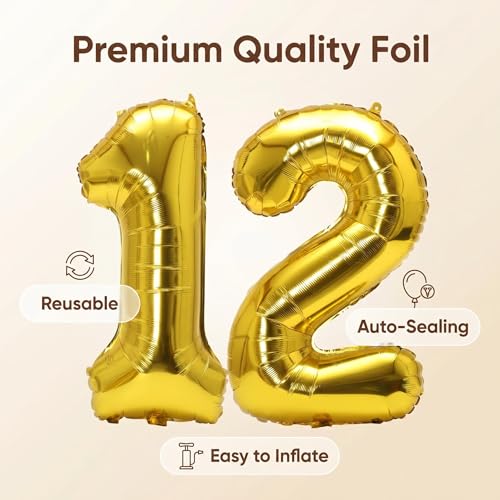 Image of YPSelected 32 Inch Large Foil Helium Number Balloon Birthday Wedding Party 0-9 (Gold, 2)