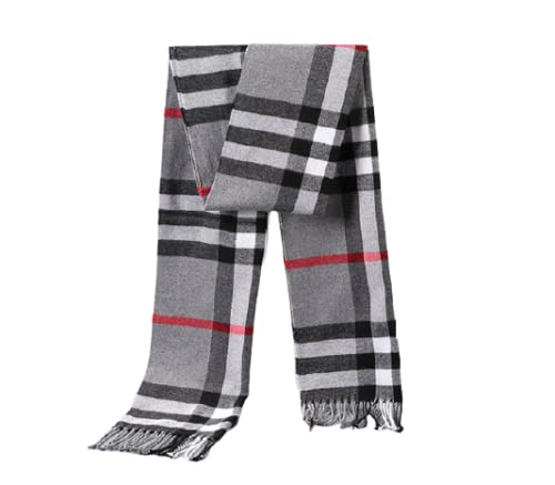 alexvyan Multi Color Check Pattern Winter Muffler Scarf Cum Scarves Stoles Woolen Men and Women's Casual Soft And Warm (Grey)-picture-22