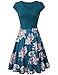 Laksmi Elegant Dresses, Womens Casual Dress A Line Cap Sleeve V Neck (Small, Multicolor Cyan)