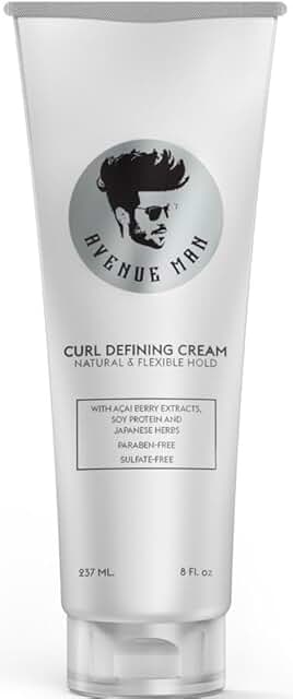Avenue Man Curl Defining Cream - Improved Formula - Natural & Flexible H...