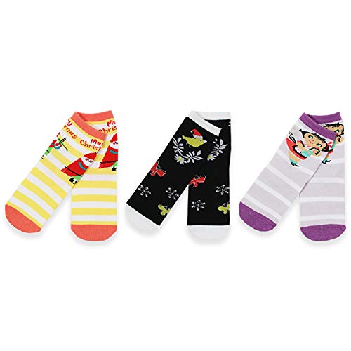 Mary Blair 6-Pack Set Pink and Blue Magic and Whimsy Novelty Kids Crew Socks- 6 Pairs4
