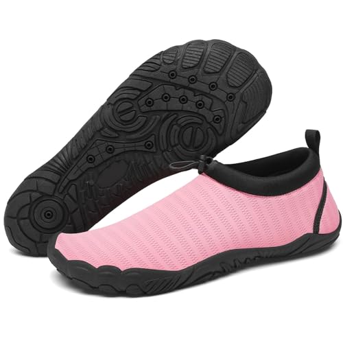 Mishansha Zapatos de Playa y Natación Hombre Mujer Zapatillas de Agua Antideslizantes Ligeras Secado Rápido Rosa 37 EU