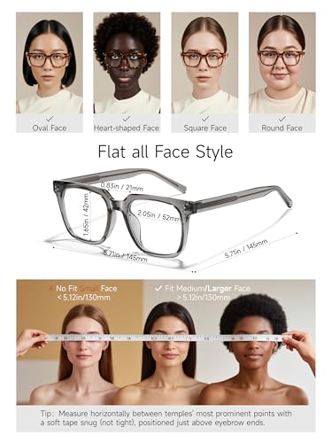 Image of Oversized Square Blue Light Glasses for Woman Men fashion Reduce Eyestrain Protection for TV /Computer /Gaming