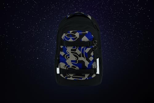 Sac à dos d'écolier avec sangle de poitrine et sangles pour skate