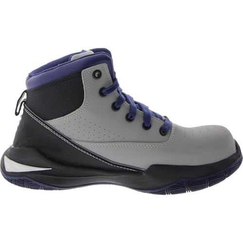 Image of Avenger Work Boots Reaction Mid - Shoes for Men - Nubuck Upper - Breathable Mesh Lining - Round Toe Mid Grey /Blue 8.5 D - Medium