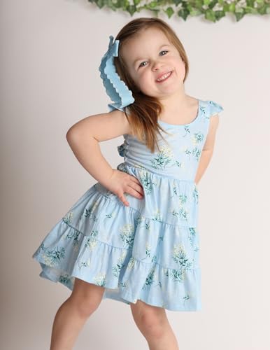 Arshiner Toddler Dress Little Girls Summer Cotton Backless High Low Hem Beach Casual Sundress with Pockets - Image 3