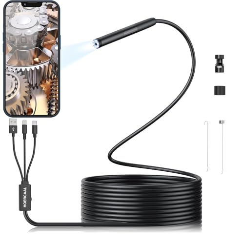Borescope, Endoscope 3-in-1 USB HD Inspection Camera with 16.5FT Semi-Rigid...