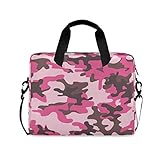 ALAZA Camo Pink Camouflage Laptop Case Bag Sleeve Portable Crossbody Messenger Briefcase w/Strap...