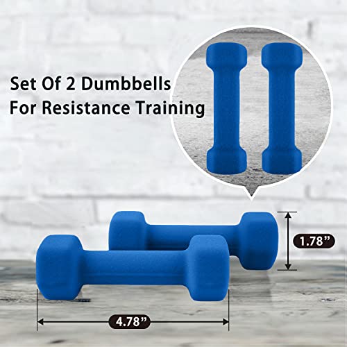 1LB Dumbbells Set of 2 Exercise & Fitness Dumbbell for Home Gym Women Free Weights Hand Hex Dumb Bells 1 LB Pair Royal Blue - Image 5