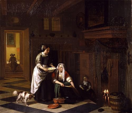 Images peintures le coin du feu Pieter De Hooch pour mur vide