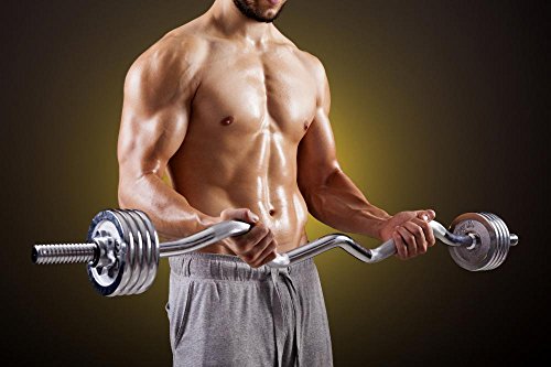 Wallmonkeys Fitness Man Lifting Weights with Curl Bar Wall Decal Peel and Stick