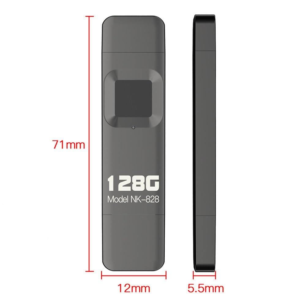 Cle USB Fingerprint 128GO, Memoria USB con Huella Dactilar Cifrada, para Teléfonos Móviles, Ordenadores, Pc Y Portátiles, Admite 60 Huellas Dactilares