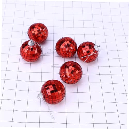 1 unidad de bola espejada roja para decoración en fiestas, bodas y festivales musicales, construcción sólida para una impresionante reflexión de luz miniatura 2