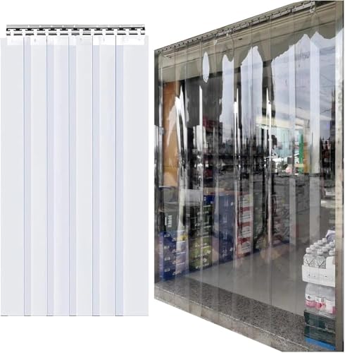 Tiras de puerta de PVC transparente, cortina de vinilo duradera para un mejor aislamiento, ideal para casas de perros, congeladores y puertas comerciales de almacén