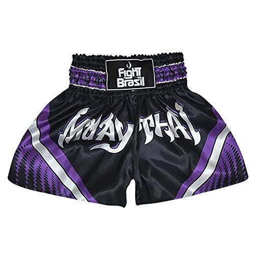 Short Calção Muay Thai - Athrox - Pre/Lilas - P