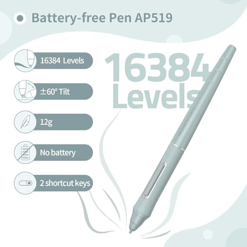 Image of GAOMON Bluetooth Drawing Tablet WH851 Graphics Pen Tablet, Digital Art Tablet Supports 16384 Levels, Intuitive Dial with 8 Shortcut Keys, Work with Windows & Android & Mac, 8 x 5 inches, Green