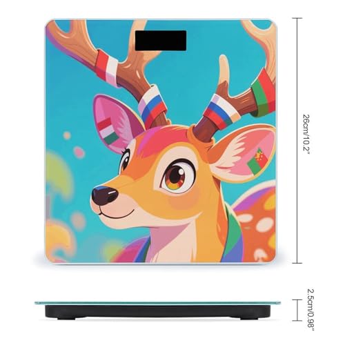 Báscula digital para baño con diseño Colorful Deer y bandera nacional miniatura 2