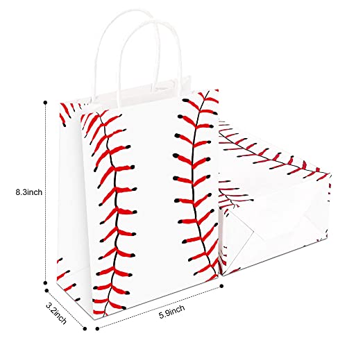 Bchocks 16 Pcs Baseball Party Gift Bags For Baseball Party Supplies Birthday Decor Decorations, Party Favor Goody Treat Candy Bag Baseball Pattern Gift Bag, Birthday Party Supplies For Kid Adult #TOP2