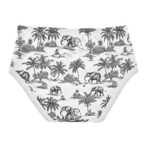 Girls Underwear Soft Cotton Elephant Palm Tree Kids Panties in Sizes 2/3t, 4t, 5t, 6 and 82