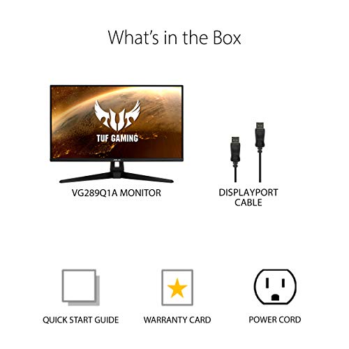 Image of ASUS TUF Gaming VG289Q1A 28 inch Monitor, 4K UHD (3840 x 2160), IPS, Adaptive-Sync /FreeSync, Eye Care, DisplayPort HDMI, DCI-P3 HDR 10, Shadow Boost, Black