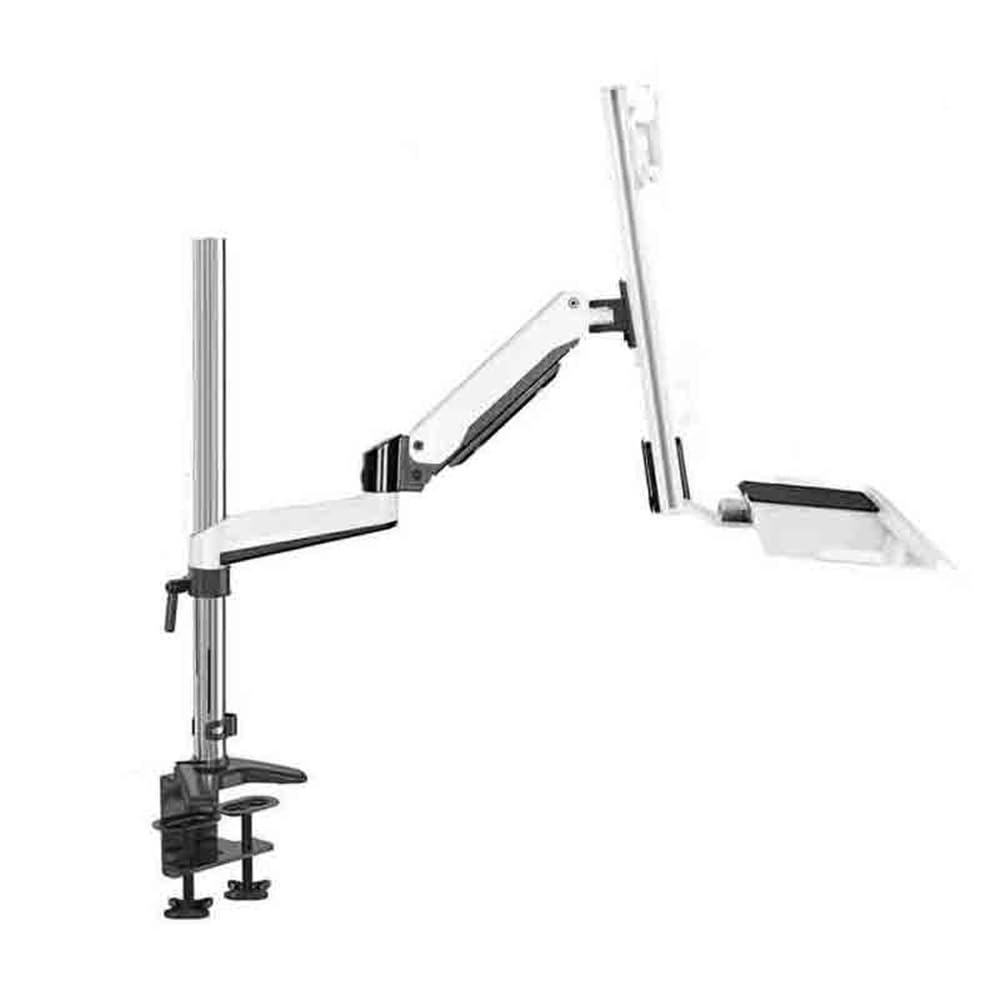 Aioneer Monitor Arm White Clip Table Monitor Stand Arm Dual Arm With Tray For 15-27 Inch Single Screen Monitor Mount Arm