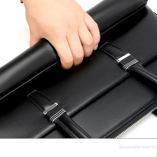 Porte-documents en cuir noir parfait pour le bureau et les déplacements - 7