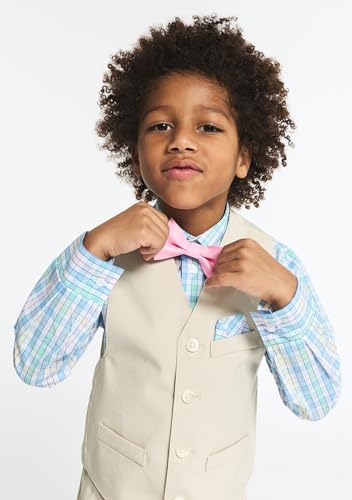Image of IZOD Boys' 4-piece Formal Dress Up Suit Set, Vest, Pants, Collared Shirt, and Tie