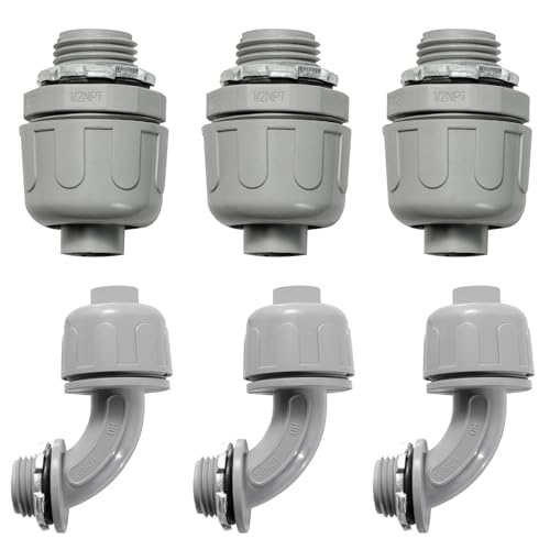 Conector hermético de 1/2 pulgada NPT para conductos eléctricos de PVC en zonas húmedas
