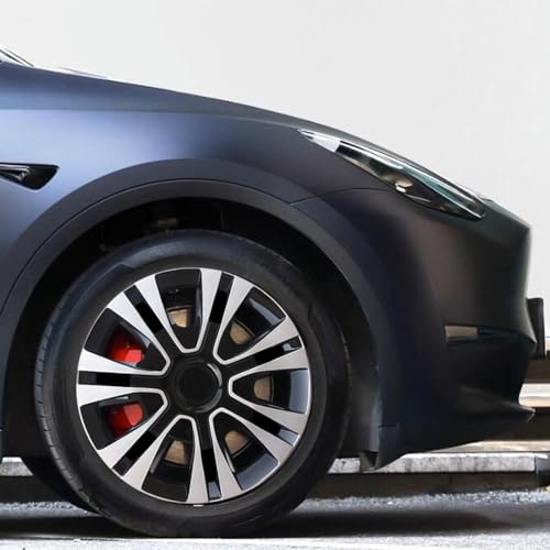 Image of Black with Silver Hubcap Wheel Cover Replacement Kit 13 inch Hub Caps Wheel Rim Cover Car Exterior Accessories Pack of 4, 13 Inches