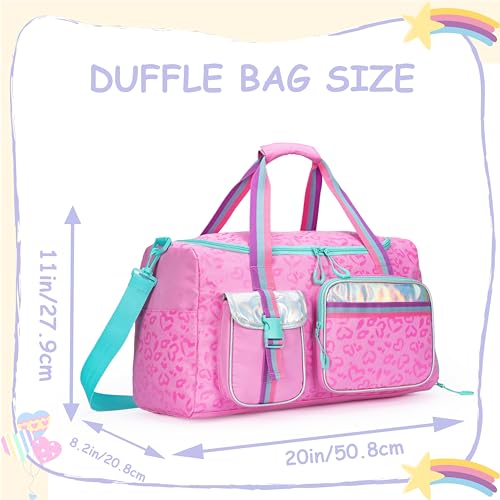Kids Duffle Bag Girls Women Travel Bag Gifts Overnight Bags for Girls Women Tote Sleepover Gym Dance Bags for Kids with Shoes Compartment2