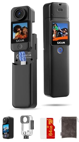 SJCAM C300 4K Action Camera,64GB Magnetic Body Cam & Handheld...