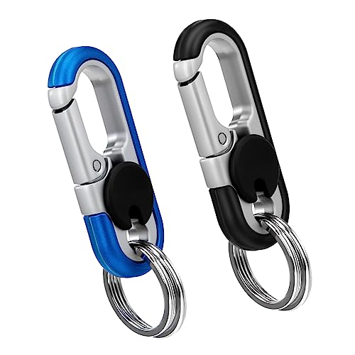 QIMEI-SHOP Schl&uuml;sselanh&auml;nger Auto Schl&uuml;sselanh&auml;nger Karabiner mit 4 Schl&uuml;sselring f&uuml;r M&auml;nner und Frauen 2 St&uuml;ck
