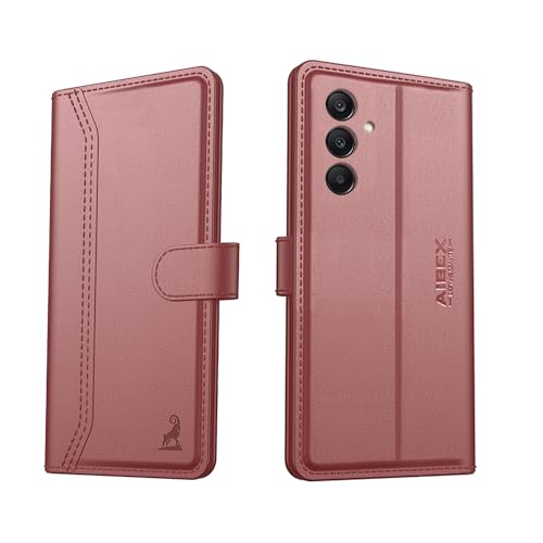 Image of AIBEX for Samsung A16 5G / Samsung F16 5G / Samsung M16 5G Flip Cover Leather Finish with Magnatic Closure | Inside TPU with Card Pockets | Wallet Stand | Complete Protection Flip Case -Brown