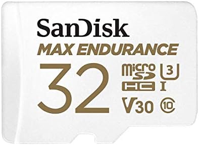 SanDisk 32GB MAX Endurance microSDHC Card with Adapter for Home Security Cameras and Dash cams - C10, U3, V30, 4K UHD, Micro SD Card - SDSQQVR-032G-GN6IA